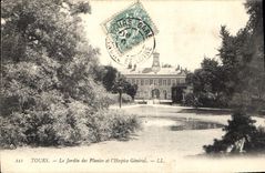 CPA Tours Le Jardin des Plantes et l'Hospice General 