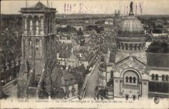 CPA Tours Panorama La Tour Charlemagne et la Basilique St Martin 