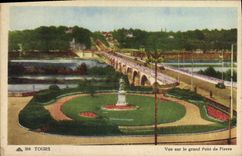 CPA Tours Vue sur le Grand Pont de Pierre 