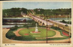 CPA Tours Vue sur le Grand Pont de Pierre 