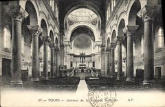 CPA Tours Interieur de la Basilique St Martin 