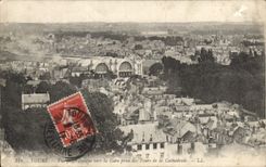 CPA Tours Vue Panoramique vers la Gare prise des Tours de la Cathedrale 