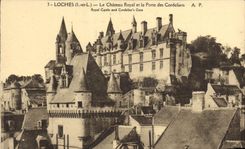 CPA Loches L et L Le Chateau Royal et la Porte des Cordeliers 