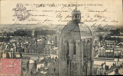 CPA Tours a vol d'oiseau La Tour de l'Horloge et la Valle du Cher 