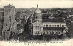 CPA Tours L et L Panorama de la Tour Charlemagne de la Basilique Saint Martin et de la Partie Ouest 