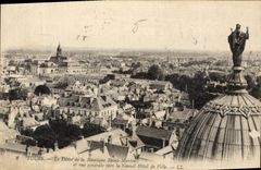 CPA Tours Le Dome de la Basilique Saint Martin et vue generale vers le Nousel Hotel de Ville 