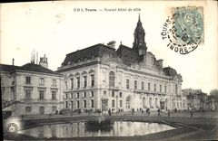 CPA Tours Nouvel hotel de Ville 