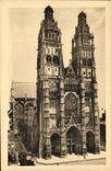 CPA Tours I et L la Cathedrale St Gatien mon hist XV et XVI S commencee vers 1170 terminee vers 1507