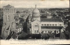 CPA Tours I et L panorama de la Tour Charlemagne de la Basilique Saint Marlin et de la Partie Ouest 