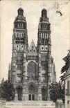 CPA Tours Cathedrale St Gatien Facade 