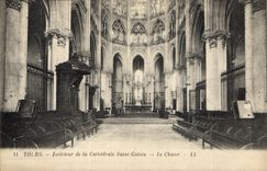 CPA Tours Interieur de la Cathedrale Saint Gatien le Choeur 