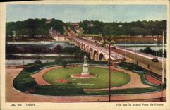 CPA Tours vue sur le Grand Pont de Pierre 