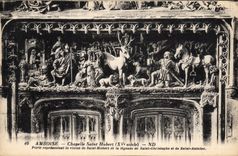 CPA Amboise Chapelle Saint Hubert XV siecle porte representant la vision de Saint Hubert et la legen
