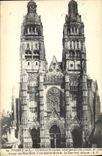 CPA Tours I et L Cathedrale St Gatien construite durant 3 siecle de 1170 a 1547 la Tour Nord la Tour