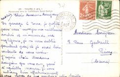 CPA Tours I et L Panorama vers la Cathedrale Saint Gatien 