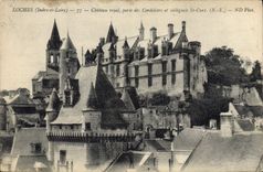 CPA Loches Indre et Loire Chateau Royal Porte des Cordeliers et Collegiale St Ours N E 