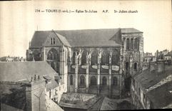 CPA Tours I et L Eglise St Julien 