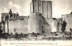 CPA Loches Ensemble de la Partie Sud Est du donjon XI et XII siecle 