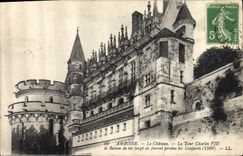 CPA Amboise le Chateau la Tour Charles VIII et Balcon de fer forge ou furent pendus les conjures 156
