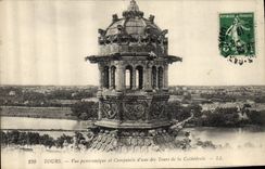 CPA Tours vue panoramique et Campanile d'une des Tours de la Cathedrale 