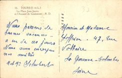 CPA Tours I et L la Place Jean Jaures et l'Avenue de Grammont 