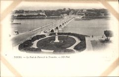 CPA Tours le Pont de Pierre et la Tranchee 