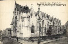 CPA Tours I et L l'Eglise N D Lariche Cote Sud Ouest rebatie en Grande partie de 18660 a 1866 dans l