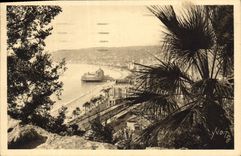 CPA Cote d'Azur Nice Alpes Maritimes vue panoramique prise de la cascade du Chateau 