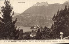 CPA La Savoie lac d'Annecy les Chateaux d'Here XV siecle de Duingt Talloires et les dents de Lanfon 