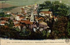 CPA Louvesc Ardeche Quartier de l'eglise et Montee de la Fontaine 