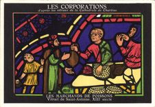 CPA Les Corporations d'apres les vitraux de la Cathedrale de Chartres Les Marchands de Poissons Vitr