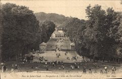CPA Parc de Saint Cloud Perspective de l'Allee du fer a Cheval 