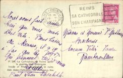 CPA La Cathedrale de Reims apres la Guerre Vue interieure 