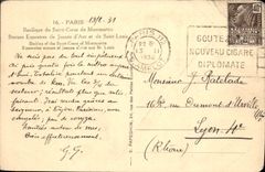 CPA Paris Basilique du Sacre Coeur de Montmartre Statues Equestres de Jeanne D'Arc et de Saint Louis