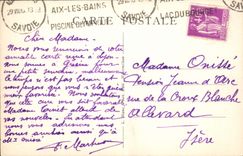 CPA Savoie Tourisme Aix les Bains Une partie de la facade de l'etablissement thermal et rue Davat 