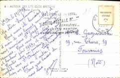 CPA Autour des lits clos Bretons Une Belle Famille 