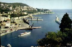 CPA La Cote d'Azur Nice L'Entree du Port et le Mont boron 