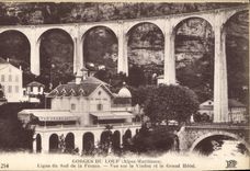 CPA Gorges du Loup Alpes Maritimes Ligne du Sud de la France Vue sur le Viaduc et le Grand hotel 