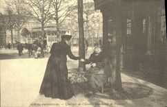 REPRO Scenes Parisiennes Quartier de l'Etoile Marchande de Violette 