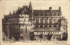 CPA Amboise Le Chateau Logis du Roi facade Charles VIII et Tour des Minimes 