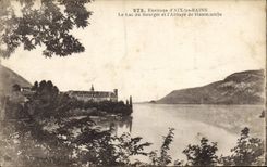 CPA Environs d'Aix les Bains Le Lac du Bourget et l'Abbaye de Hautecombe 
