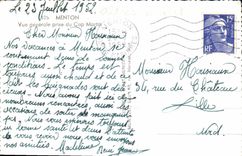 CPA Menton Vue generale prise du Cap Martin 