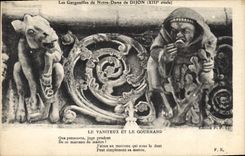 CPA Les Gargouilles de Notre Dame de Dijon Le Vaniteux et le Gourmand 
