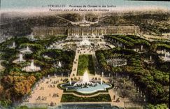 CPA Versailles Panorama du Chateau et des Jardins 