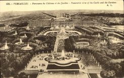 CPA Versailles Panorama du Chateau et des Jardins 