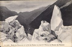 CPA Valley de Chamonix et le Col de Balme vus du Plateau du Glacier des Bossons 