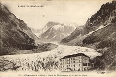 CPA Massif du Mont Blanc Chamonix Hotel et Gare de Montenvers et la Mer de Glace 