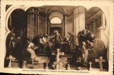 CPA Abbaye d'Hautecombe Fresque de Jesus au milieu des docteurs 