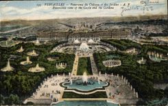 CPA Versailles Panorama du Chateau et des Jardins 