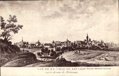 CPA Vue de la Ville de Saulie sur le chemin de Morveaux 